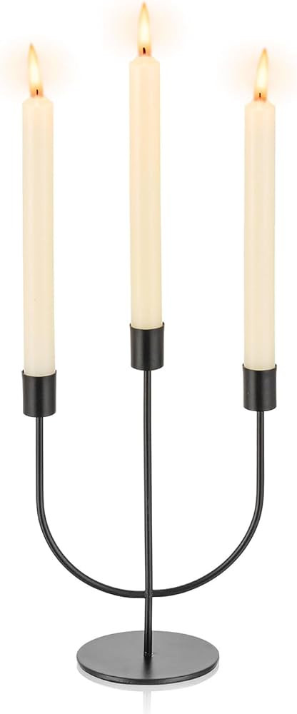 Romadedi Modern Candelabra Black Candle Holders - 3 Arm Wedding Candlestick Holder for Theme Part... | Amazon (US)