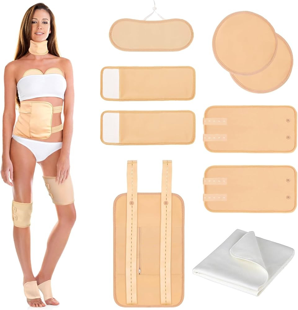 9 Pcs Castor Oil Pack Wrap Organic Cotton for Liver Detox, Stomach, Belly, Neck, Breast, Knee, Fo... | Amazon (US)