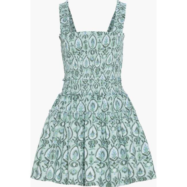Hill House Home | The Azalea Mini Nap Dress, (Green Palm Ikat, Size Medium) | Maisonette | Maisonette