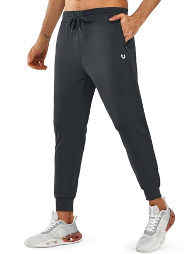 NORTHYARD Men's Joggers Pants with Zipper Pockets Lightweight Sweatpants Athletic Running Workout Track Pants for Men Black XL | Amazon (US)