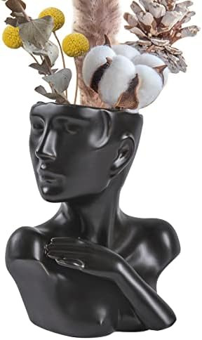 Gaobei Indoor Outdoor Head Planter Pot Ceramic Succulent Planter Vase Greek Statue Planter Urn Ho... | Amazon (US)