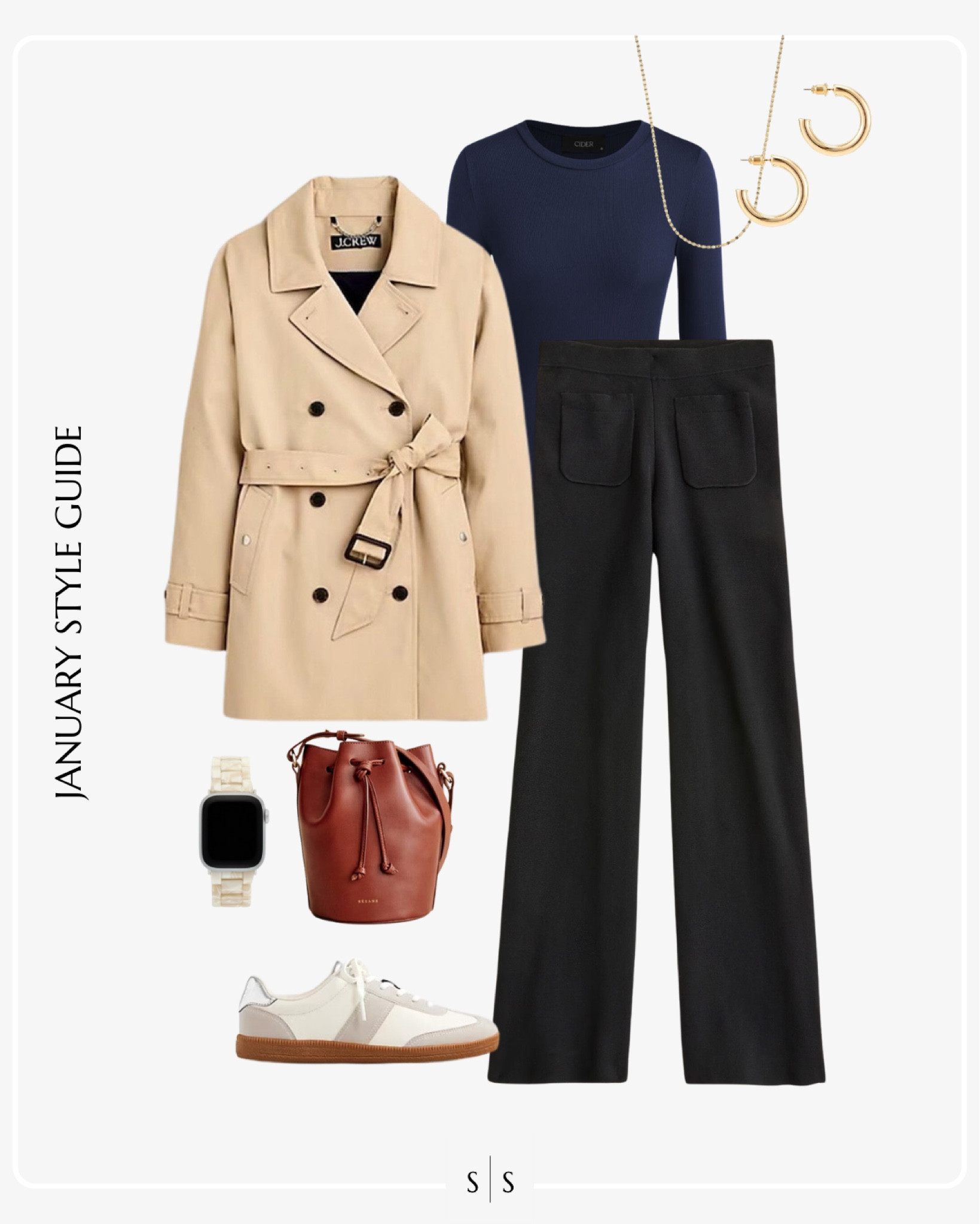 Monthly Style Guide: JANUARY Winter outfit looks to copy | trench coat, bodysuit, sweater trouser, sneakers

#winteroufit #winterfashion #outfitidea #jcrew

#LTKStyleTip