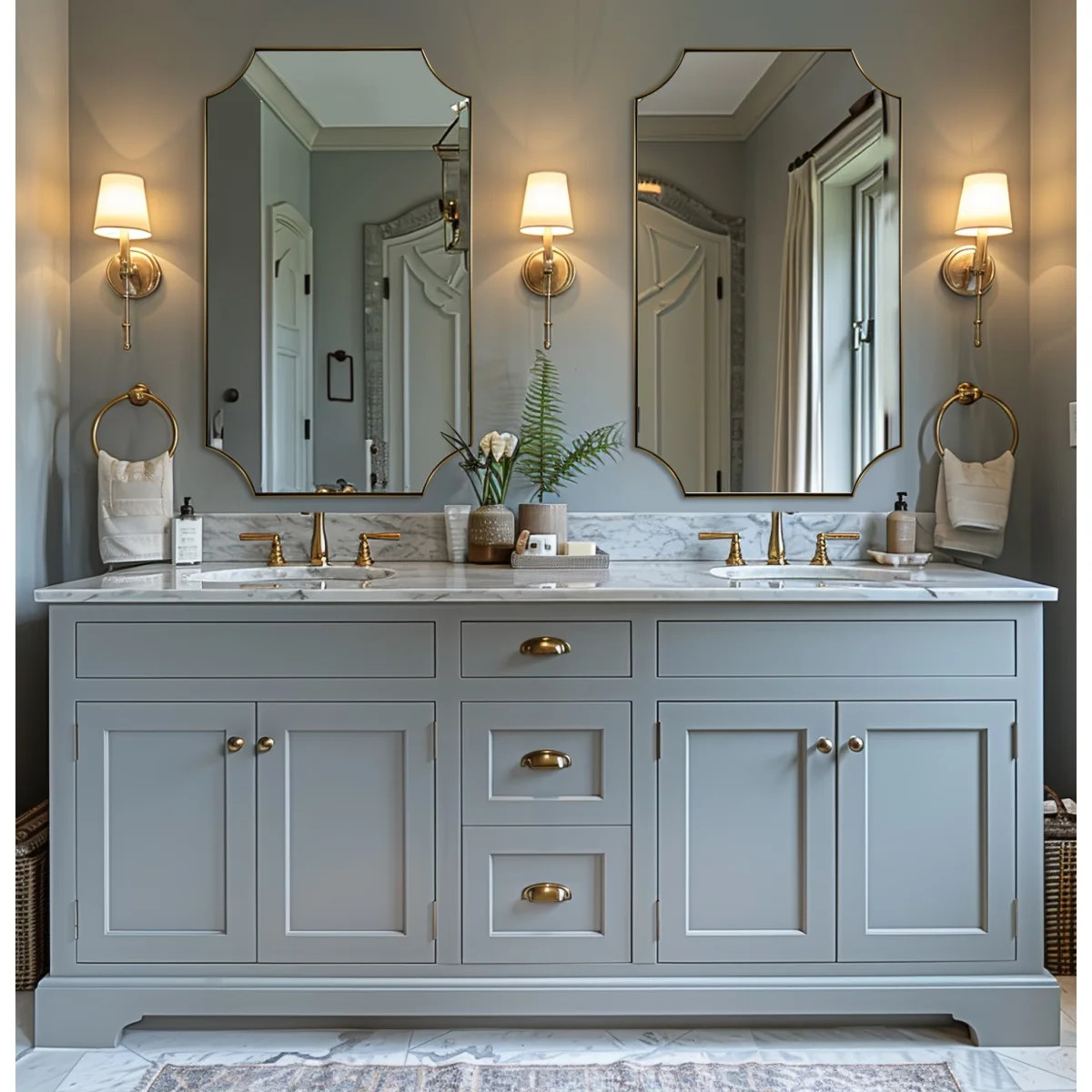 Tariro Contemporary Notched Corner Scalloped Rectangle Bathroom Vanity Mirror | Stainless Steel F... | Wayfair North America