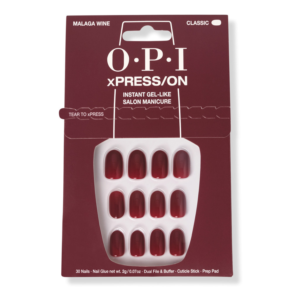 OPI xPRESS/On Short Solid Color Press On Nails - Malaga Wine | Ulta