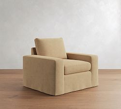 Sierra Slipcovered Swivel Chair | Pottery Barn (US)