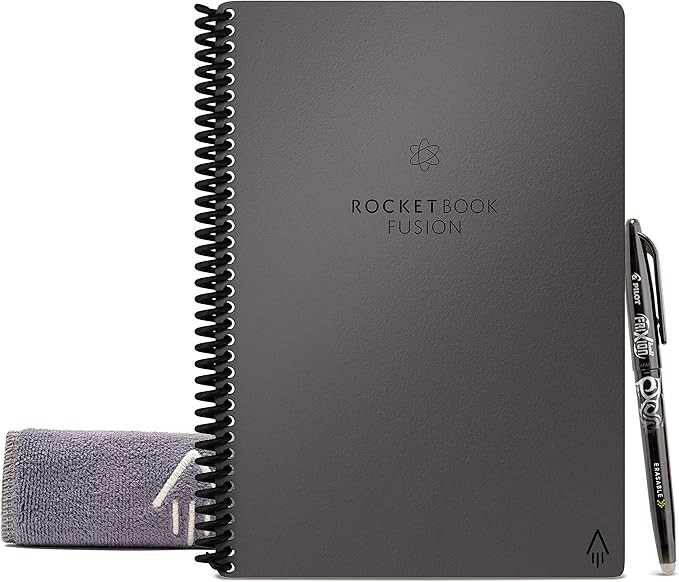 Rocketbook Fusion Smart Reusable Notebook - Calendar, To-Do Lists, and Note Template Pages with 1... | Amazon (US)