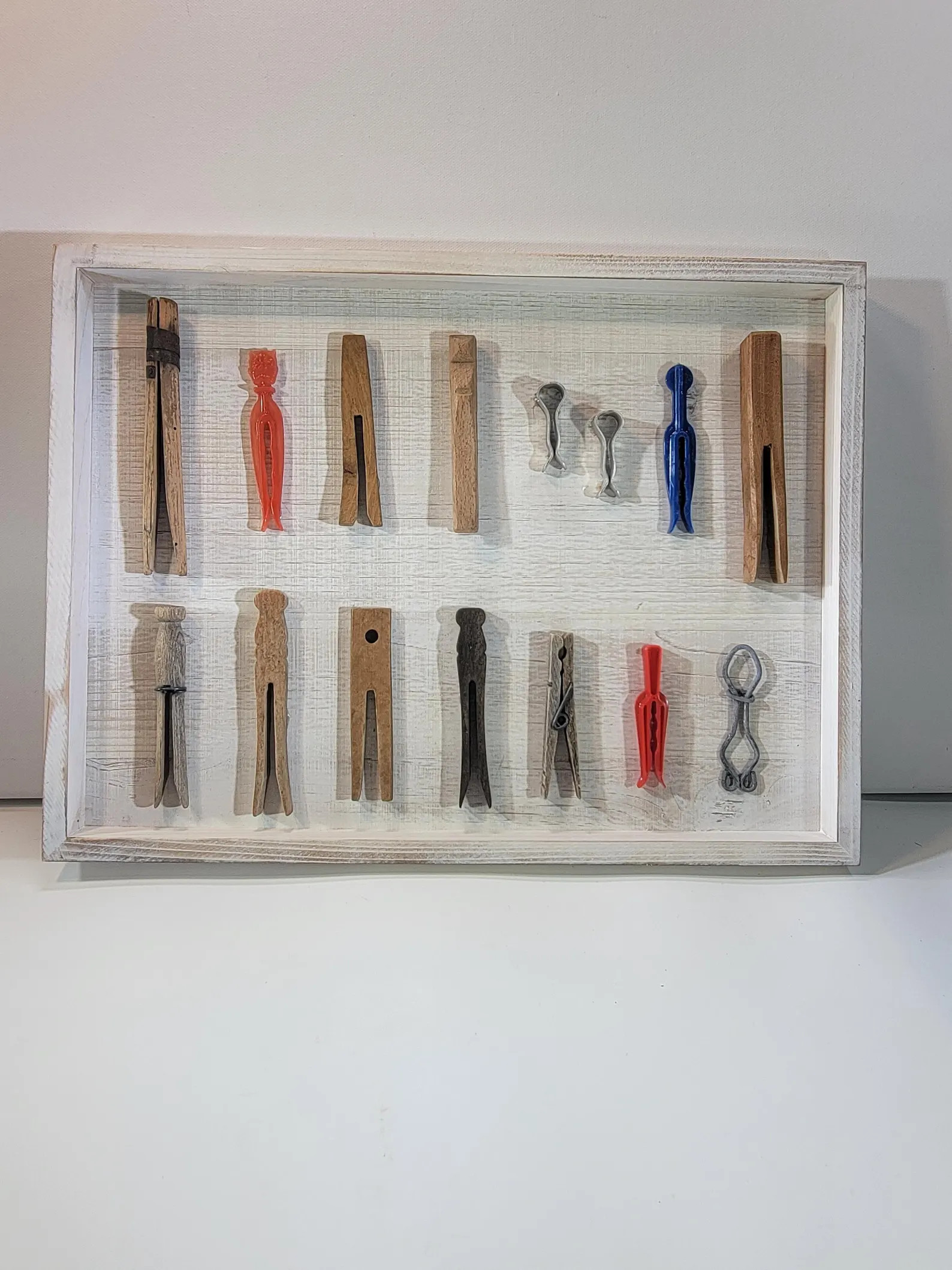Framed collection of antique and vintage wooden clothespins, laundry room decor, wooden decor | Etsy (Global)
