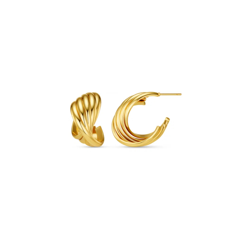 Interlocking Twist Hoop Earrings | Orelia