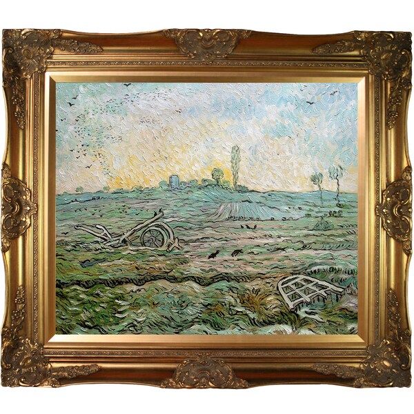 Vincent Van Gogh 'The Plough and the Harrow (After Millet), 1890' Hand Painted Framed Oil Reproduction on Canvas | Bed Bath & Beyond