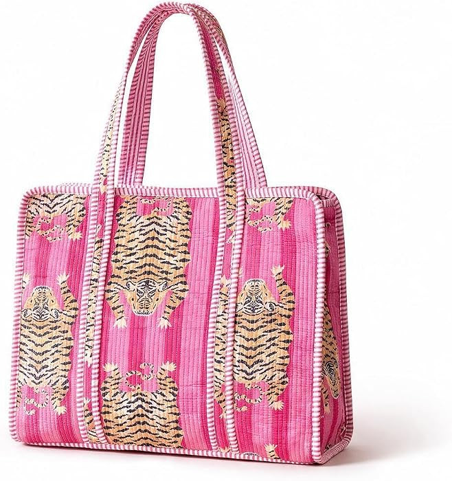 100% Cotton Jungle Print Shoulder Bag Tote Bag Women Reversible Shopping Bag and Grocery Bags Sty... | Amazon (US)