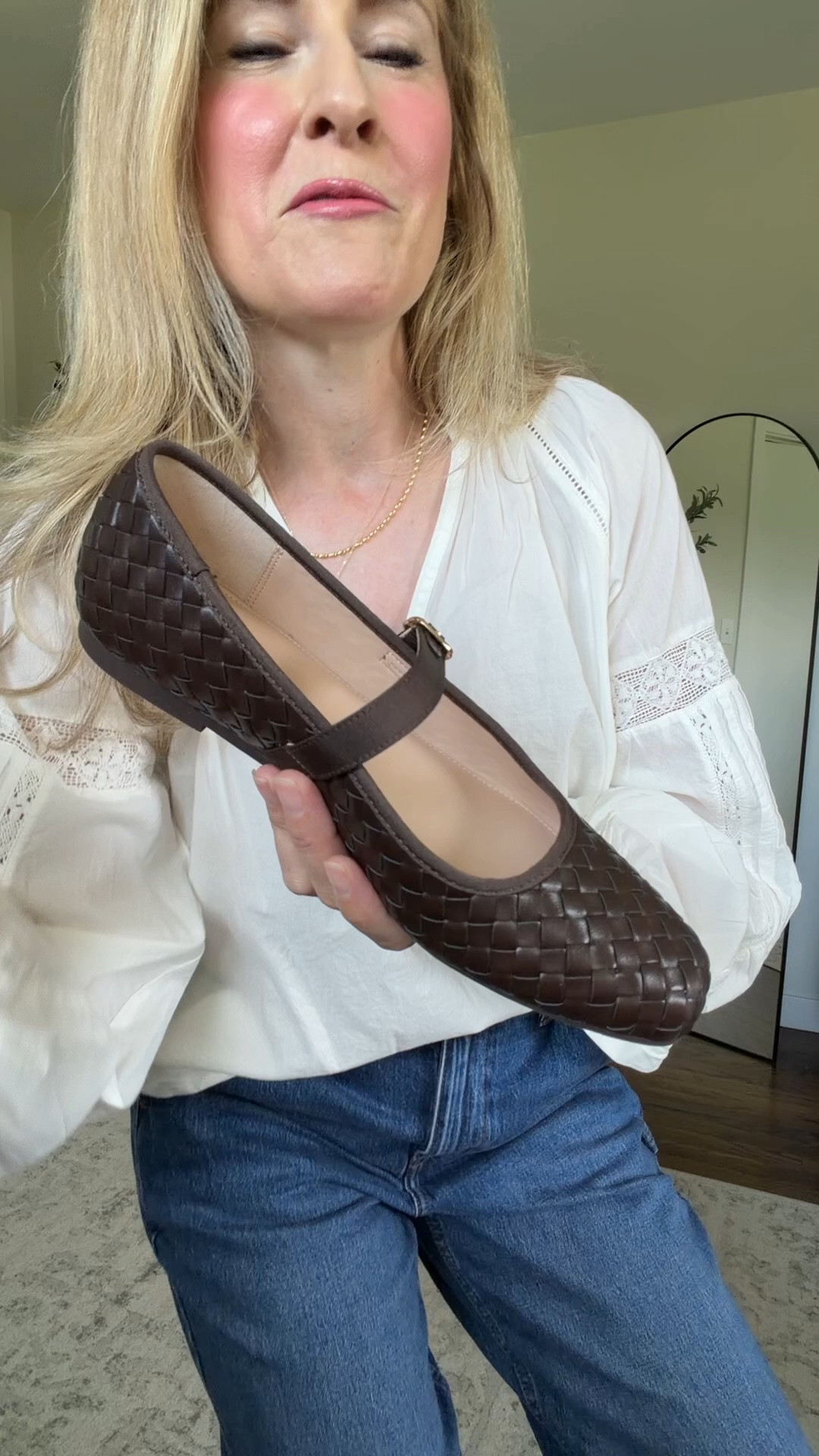 Can’t believe these shoes are Walmart! Beautiful and practical chocolate brown mary Jane flats, plus the perfect companion bag! Fit is true to size, I’m a 10 in these shoes. #walmartfashion

#LTKOver40 #LTKWorkwear