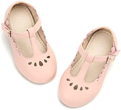 THEE BRON Girl's T-Strap Flats Toddler/Little Kid Ballet Mary Jane Party Dress Shoes | Amazon (US)