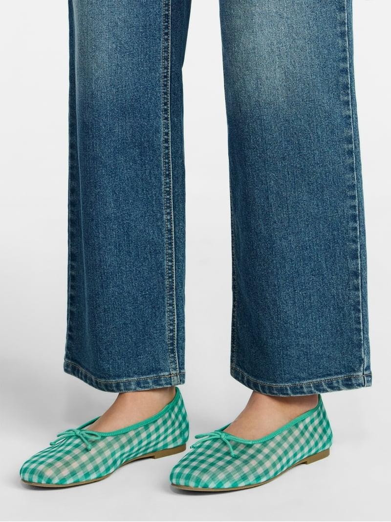 No Boundaries Women's Mesh Ballet Bow Flats | Walmart (US)