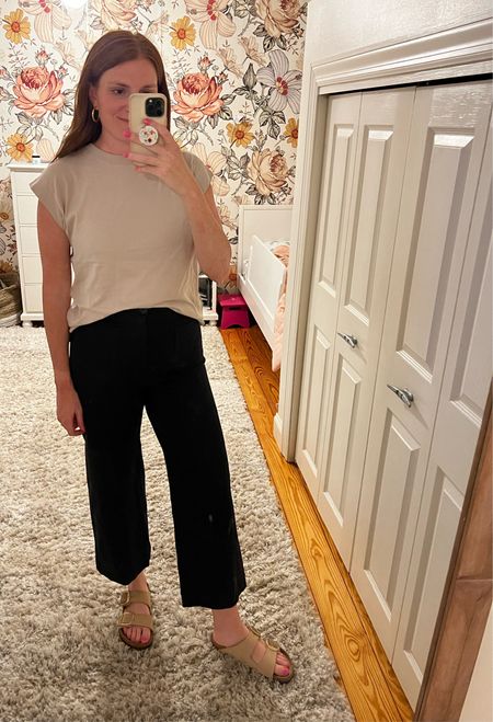 These Colette wide leg pants are some of my favorite!!! They are a unicorn pant that looks great on everyone - I have friends of all different heights and body types that own and love! They fit TTS. These are the Ponte version but they have them in tons of fabrics like denim or linen.

#LTKSpringSale