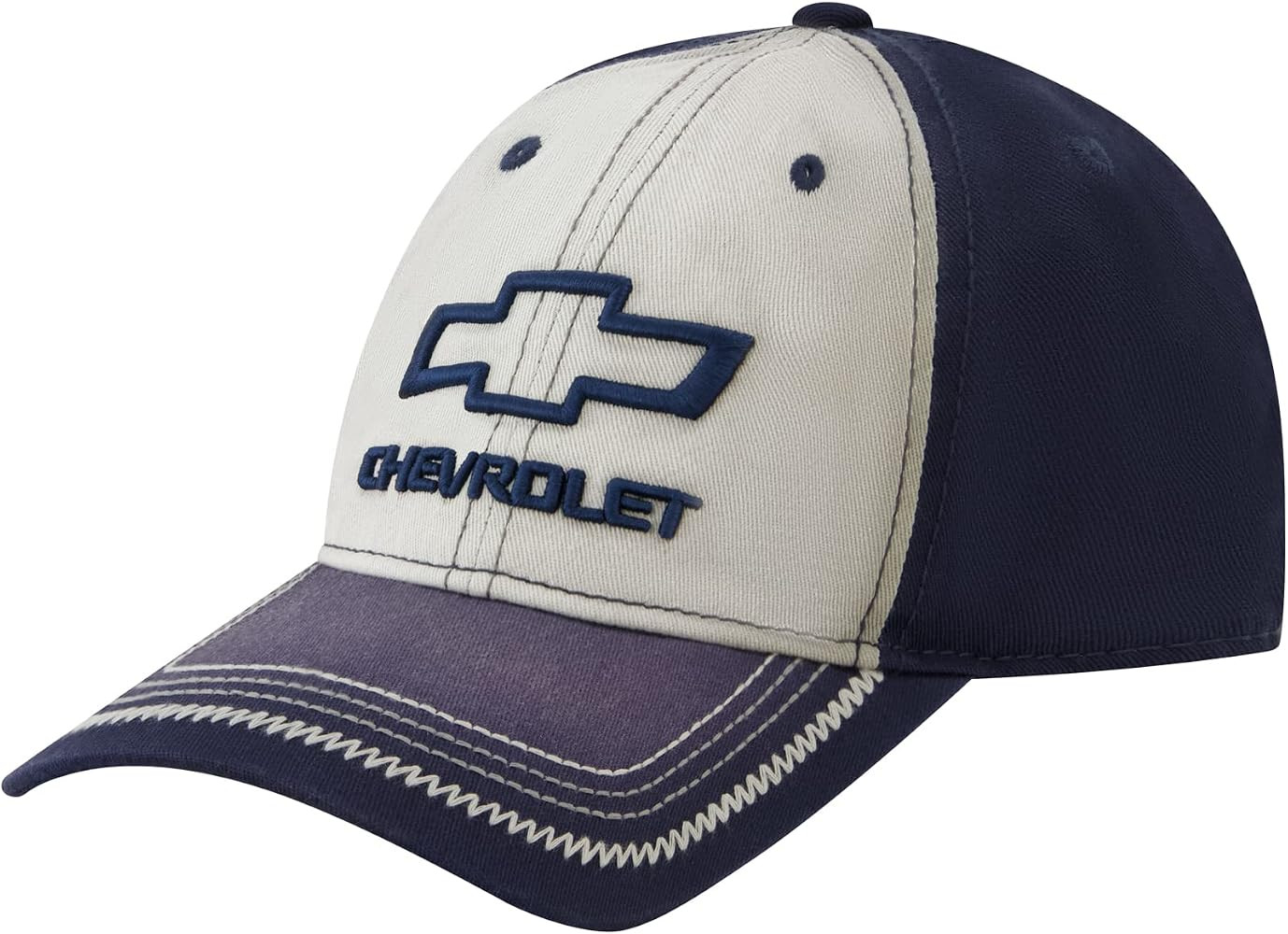Chevrolet Dad Hat, Cotton Washed Baseball Cap with Chevy Logo and Curved Brim, Navy, One Size | Amazon (US)