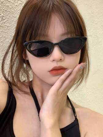 1pc Women's Cat Eye Sunglasses With Brown Lenses, Vintage, Trendy And Sunshade Shades Beach Acces... | SHEIN