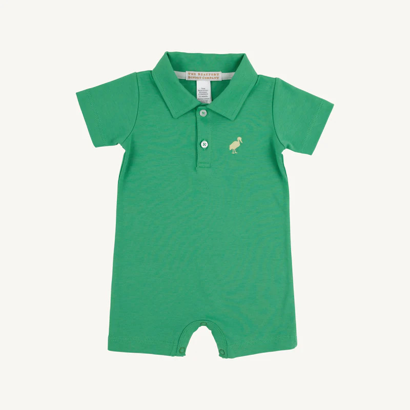 Sir Proper's Romper - Kiawah Kelly Green with Bellport Butter Yellow S | The Beaufort Bonnet Company