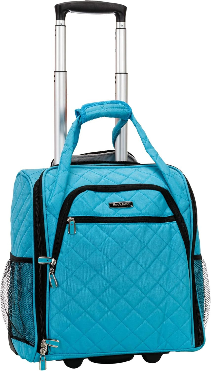 Rockland Melrose Upright Wheeled Underseater Carry-On Luggage, Turquoise, 15-Inch | Amazon (US)