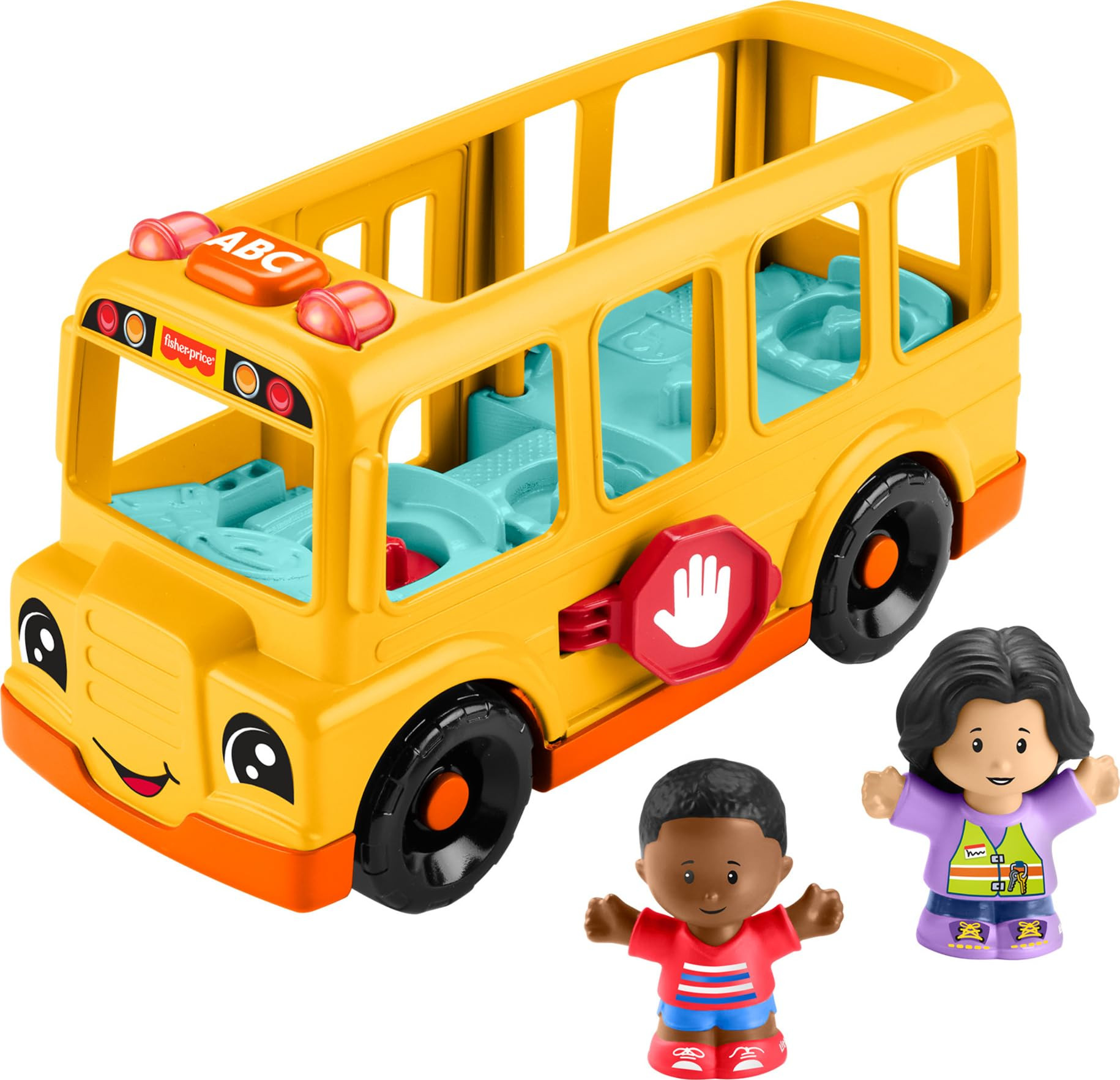 Fisher-Price Little People Toddler Toy School Bus Musical Push-Along Vehicle with 2 Figures for P... | Amazon (US)