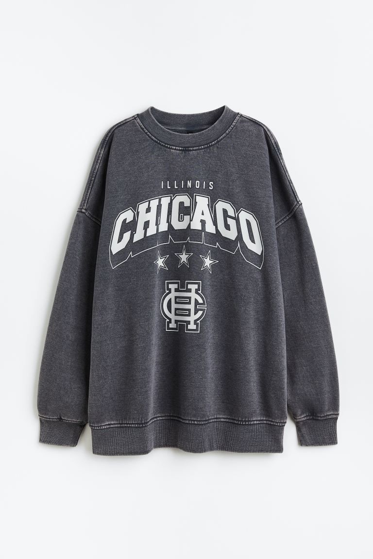 Oversized Sweatshirt with Motif | H&M (US + CA)