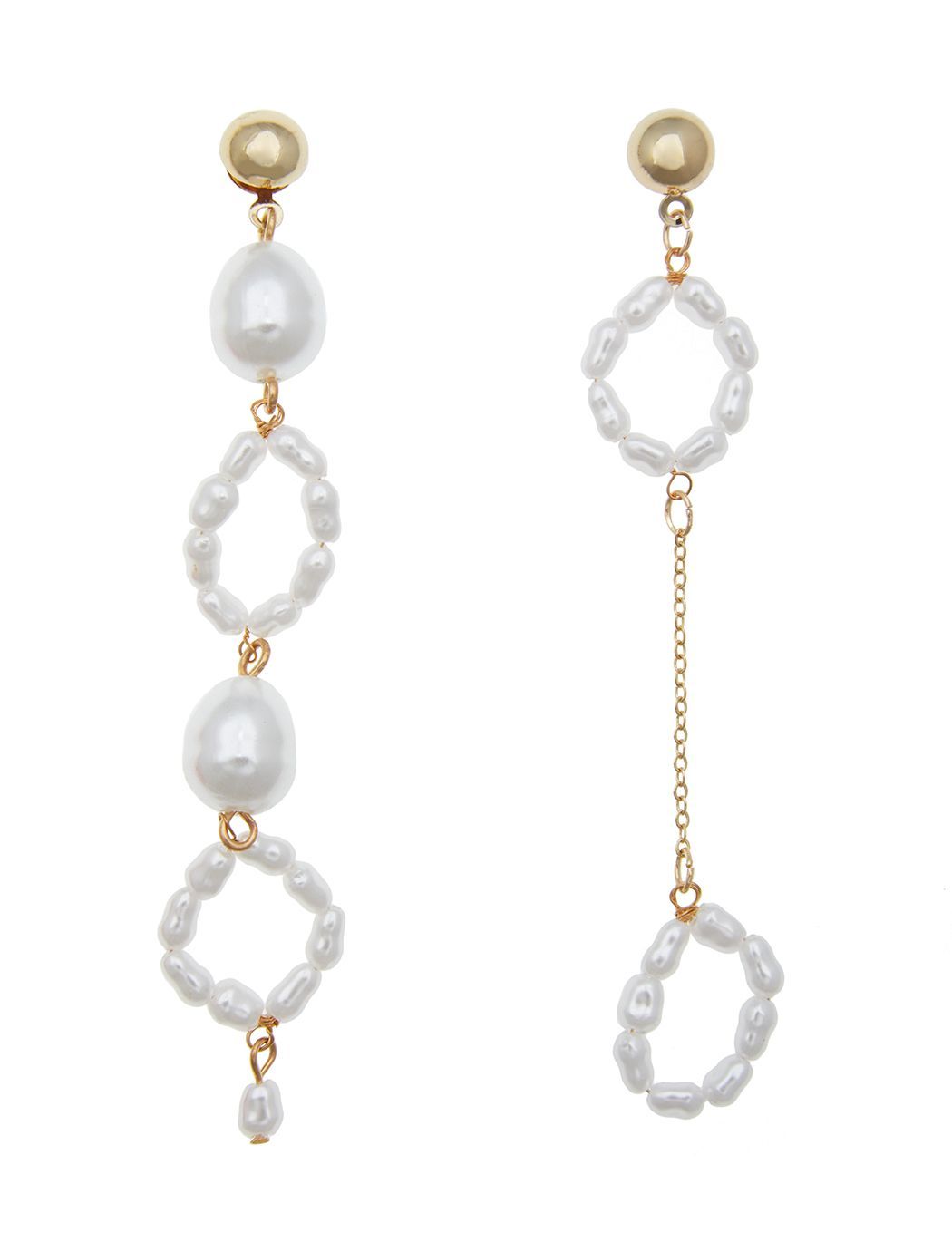 Asymmetric Pearl Dangle Earrings | Eloquii