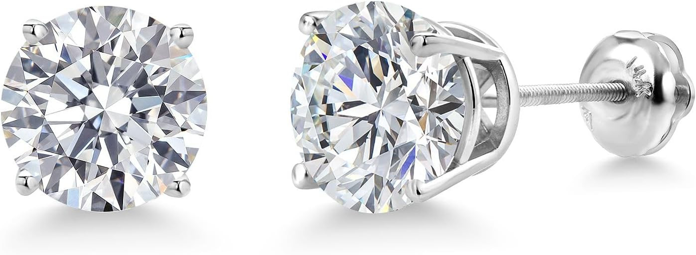 Gem Stone King 0.20 to 6 Cttw 14K Gold Lab Grown Diamond Stud Earrings | Gold Earrings For Women ... | Amazon (US)