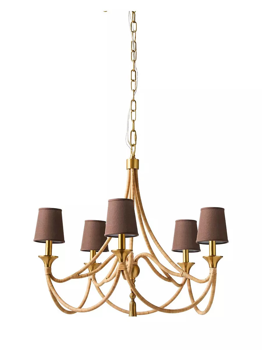 Carneros Rattan Chandelier | Serena and Lily
