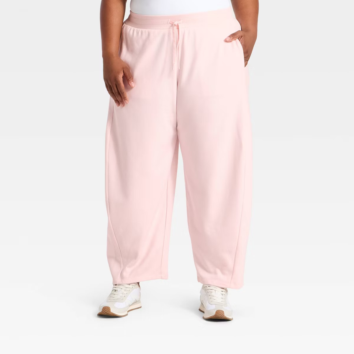Women's Active Comfort French Terry High-Rise Barrel Leg Sweatpants - All In Motion™ | Target