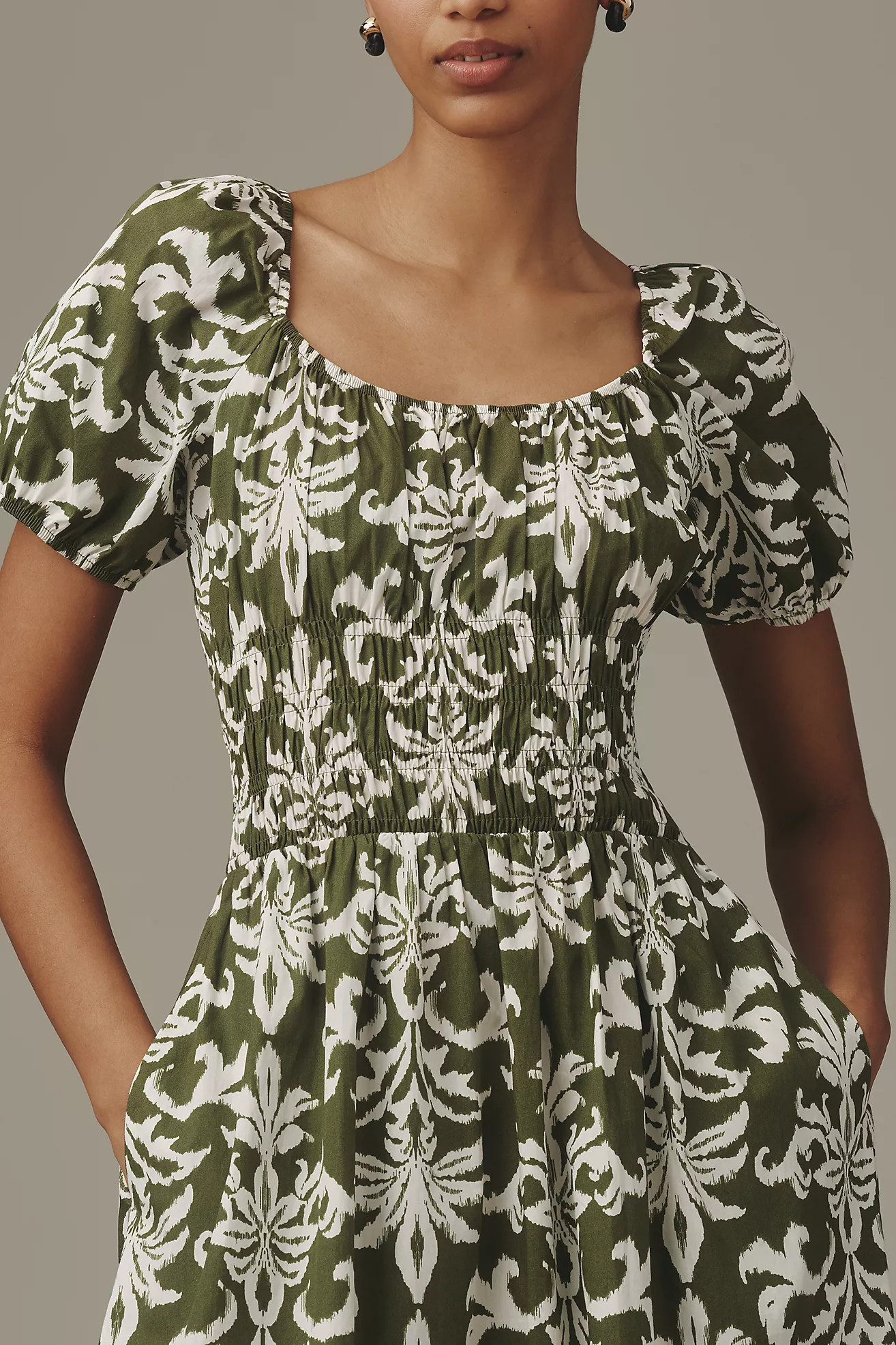 Maeve Puff Sleeve Fit & Flare Dress | Anthropologie (US)