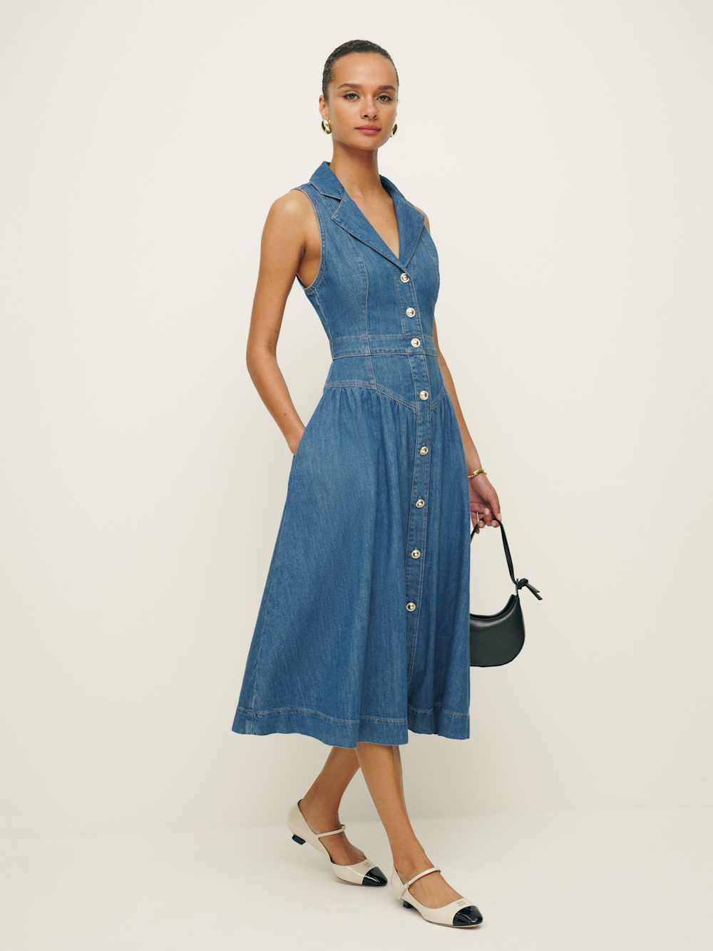 Ellison Denim Midi Dress | Reformation (Global)