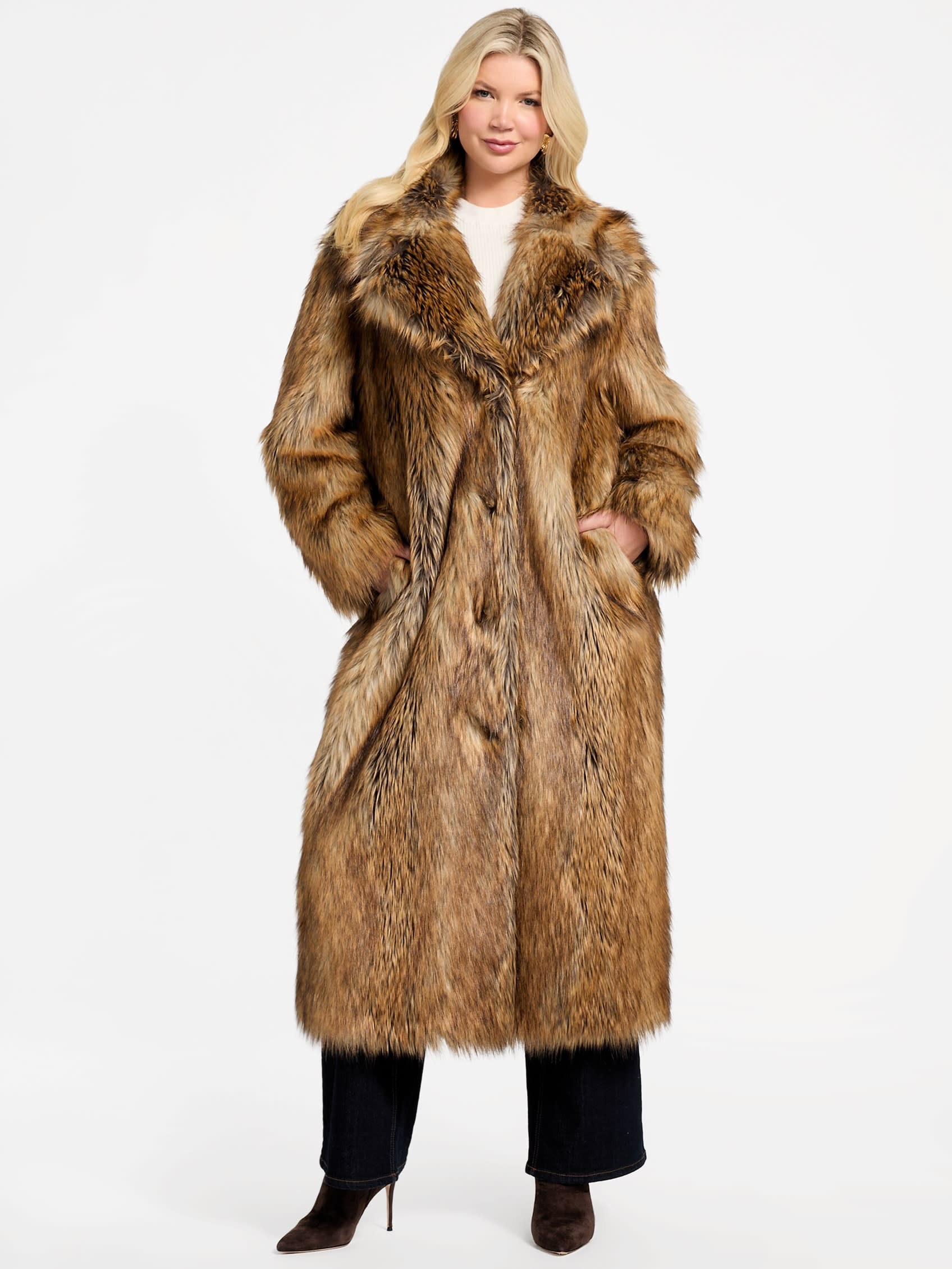 MARCIANO Manteau Long en Fausse Fourrure Stephanie | Guess (US)