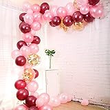 Balloon Garland Kit - 5"/10" | Burgundy/Pink/Clear | Pack of 110 | Amazon (US)
