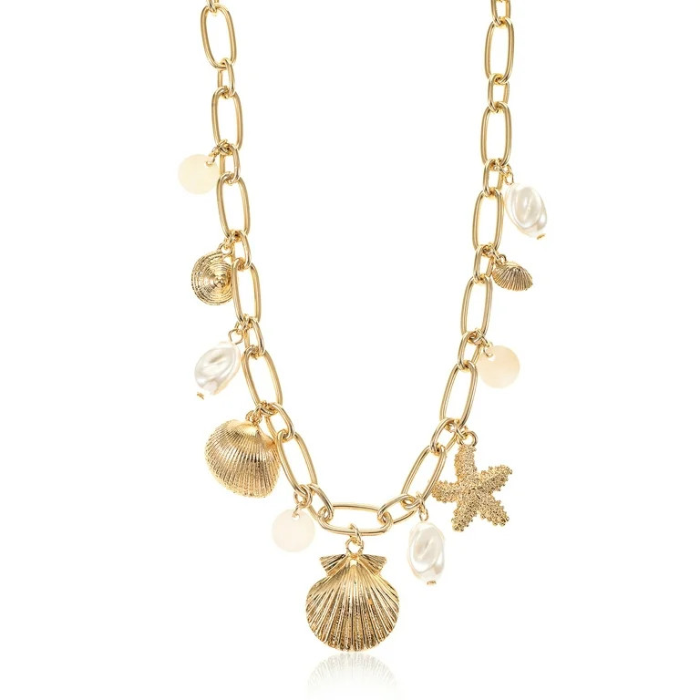 Time and Tru Goldtone Coastal Charm Necklace, 1 Piece | Walmart (US)