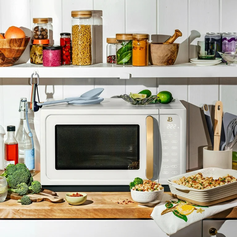 Beautiful 1.1 Cu ft 1000 Watt, Sensor Microwave Oven, White Icing by Drew Barrymore, New | Walmart (US)