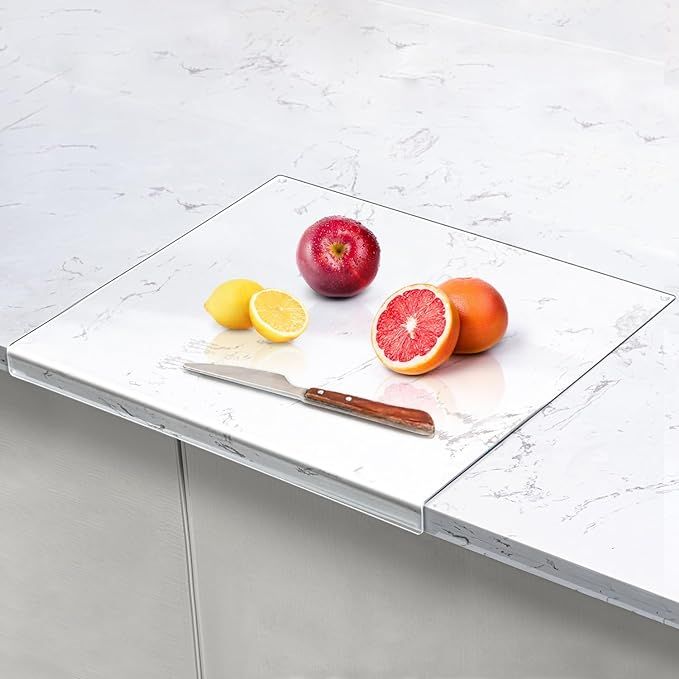 Clear Cutting Board for Countertop, Acrylic Cutting Board with Counter Lip, 18x16 Inch Non Slip L... | Amazon (US)
