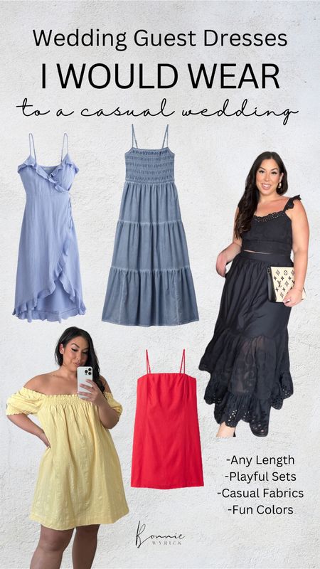 Wedding guest dresses I would wear to a casual wedding! 🥂 Midsize Fashion | Wedding Guest Outfit | Wedding Guest Dress | Summer Outfit | Casual Dresses

#LTKWedding #LTKMidsize #LTKStyleTip