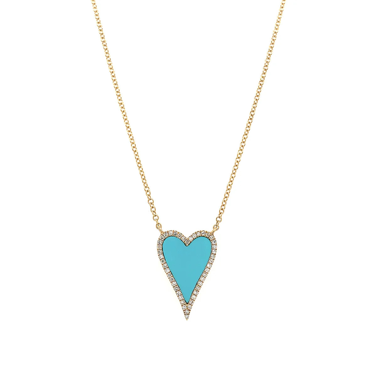 Turquoise & Diamond Heart Necklace | Jennifer Miller Jewelry