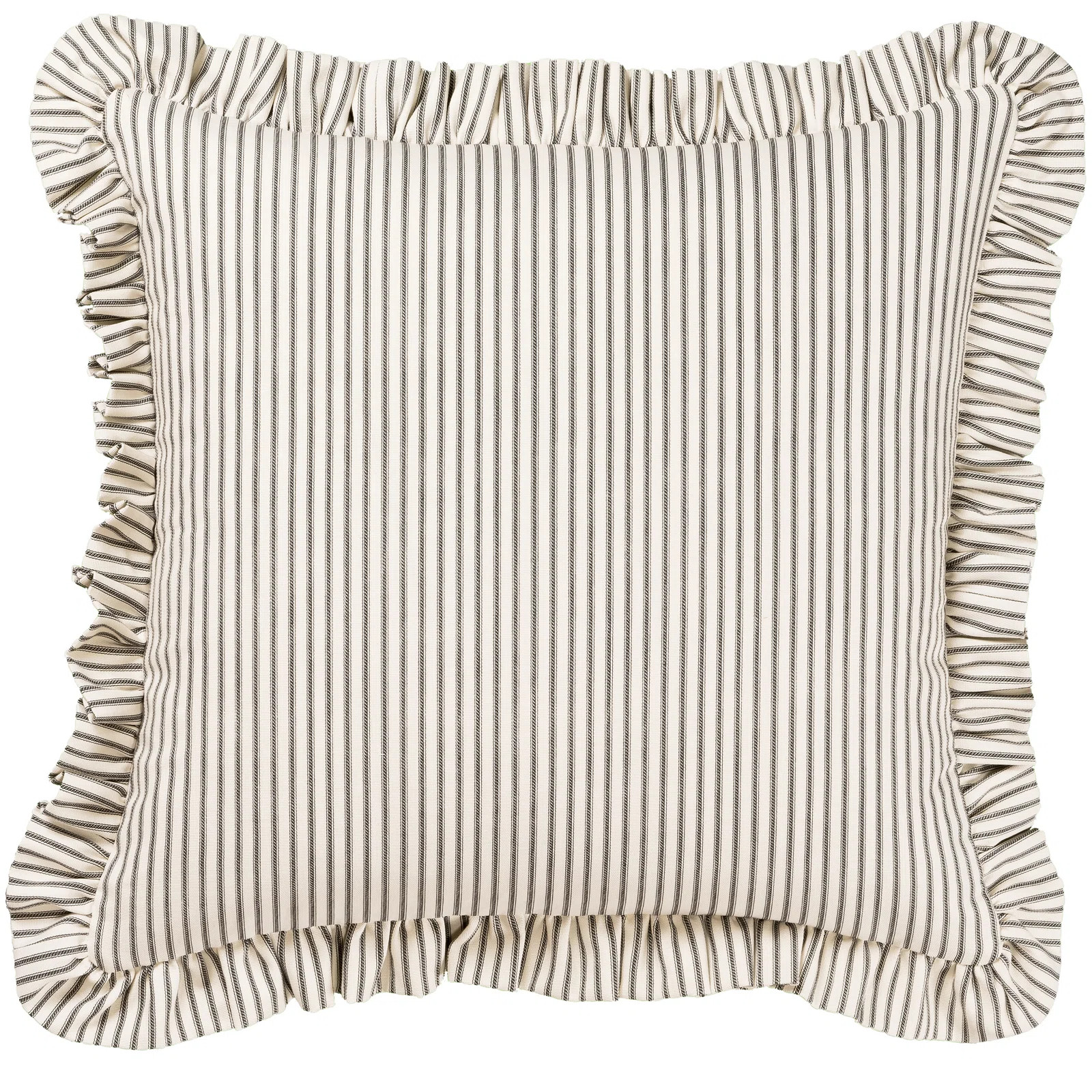 Birch Lane Ticking Stripe Ruffled Accent Pillow | Birch Lane