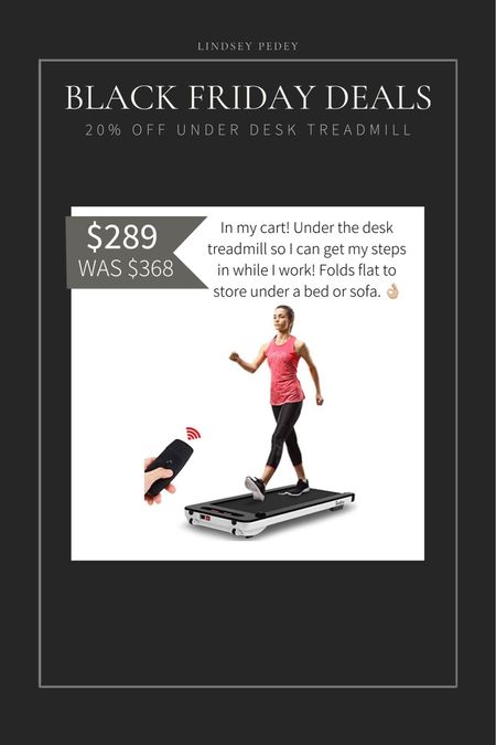 In my cart! Folds up flat to store under a bed or sofa 

Treadmill, Black Friday, cyber Monday, gifts for her 

#LTKCyberweek #LTKGiftGuide #LTKsalealert