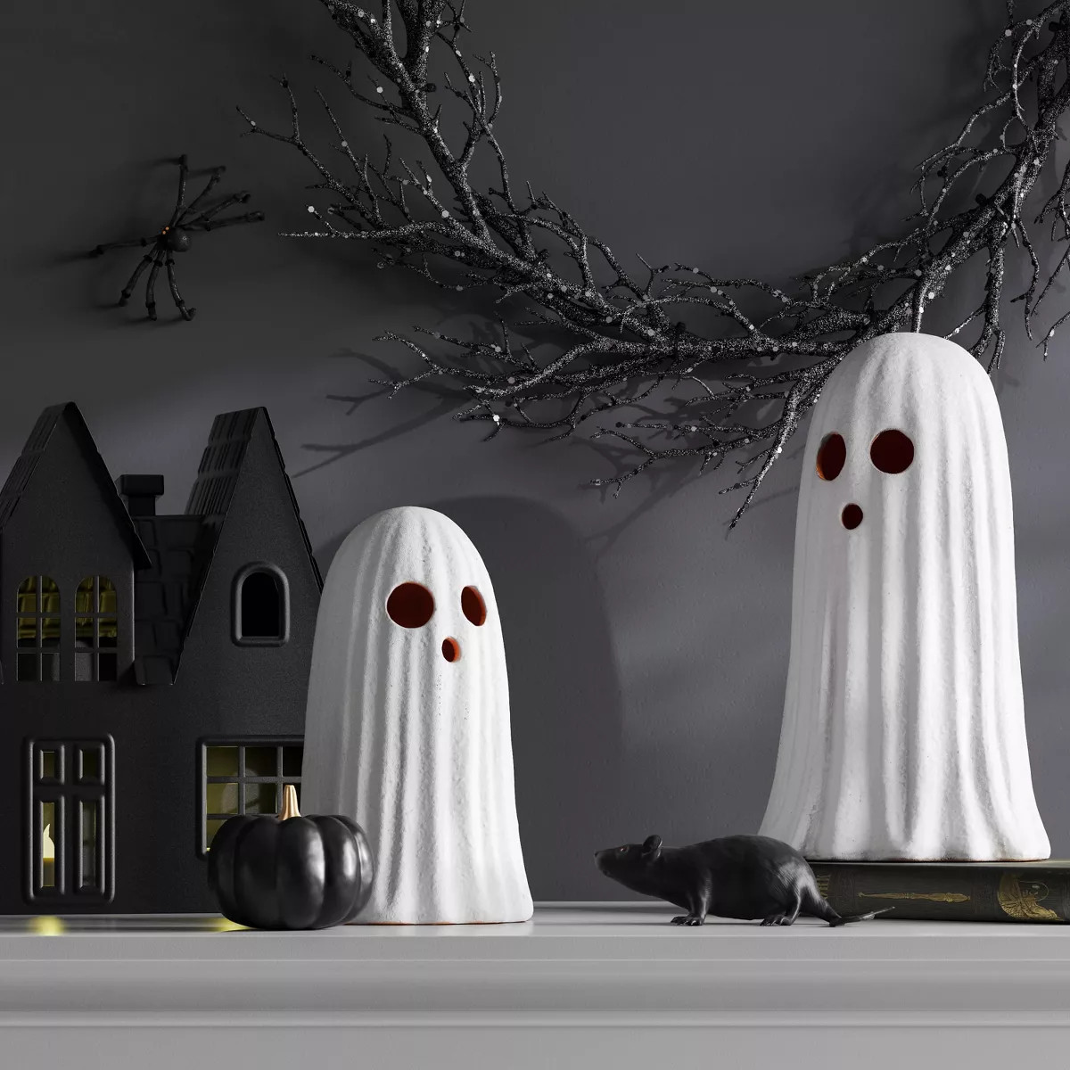 9" Large Terracotta Textured Ghost Decorative Sculpture - Hyde and EEK! Boutique™ Matte White | Target