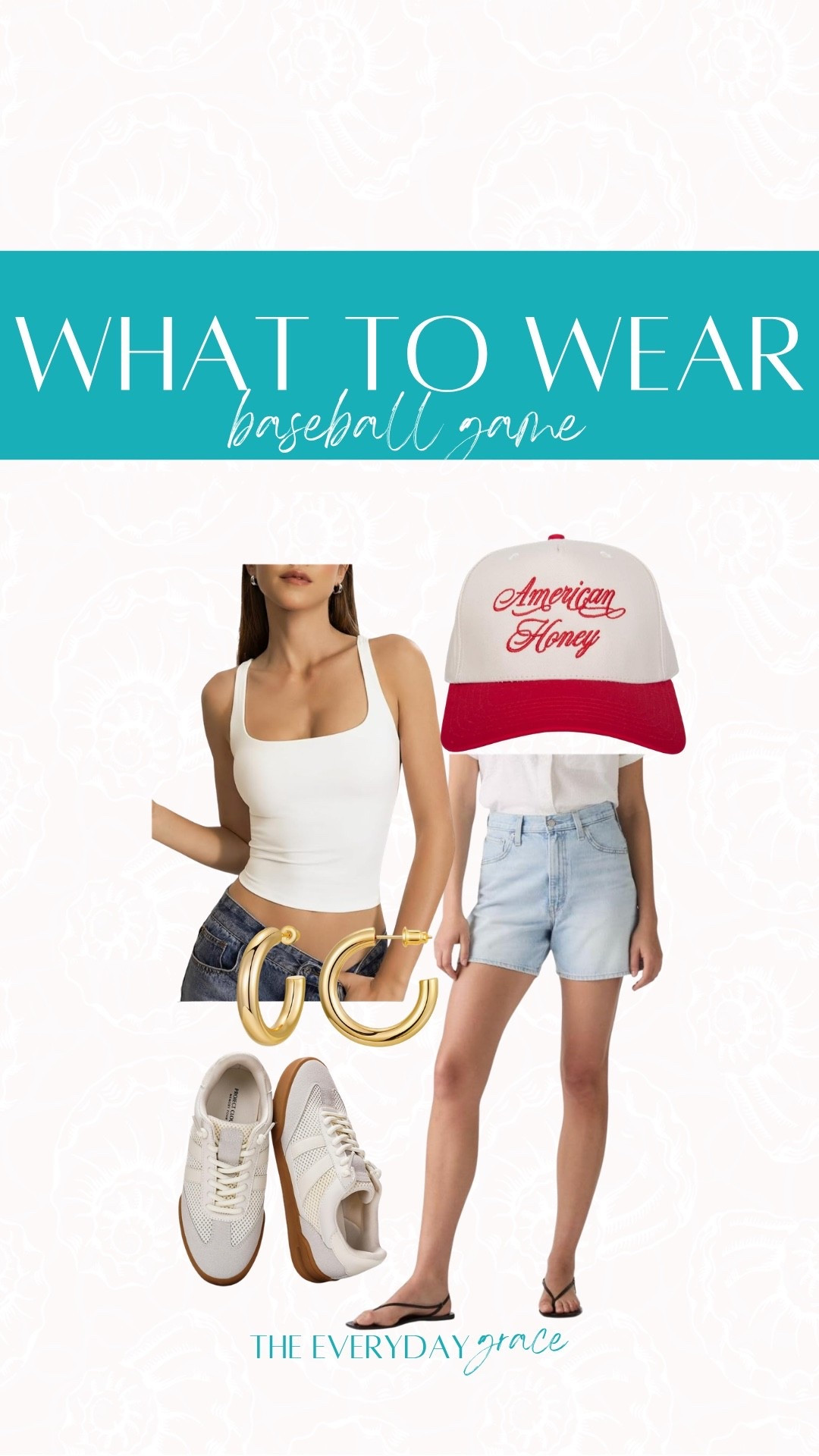 Baseball game outfit, casual summer outfit