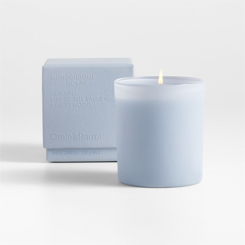 Monochrome No. 10 Ocean 1-Wick Candle - Sea Salt, Lily of the Valley and Driftwood + Reviews | Cr... | Crate & Barrel