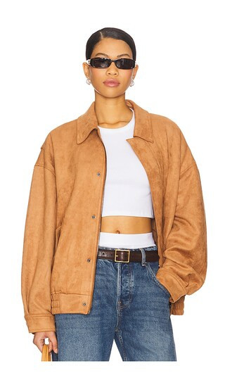 LIONESS Kenny Bomber in Tan. - size XXS | Revolve Clothing (Global)