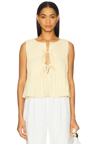 Elodie the Label Kali Linen Top in Yellow from Revolve.com | Revolve Clothing (Global)