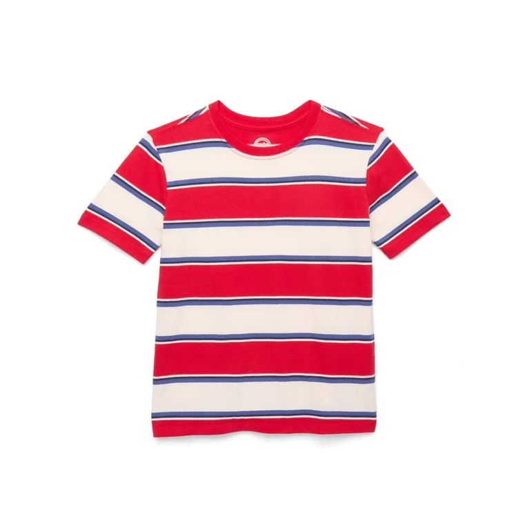 Wonder Nation Boys Stripe Tee with Short Sleeves, Sizes 4-18 & Husky | Walmart (US)