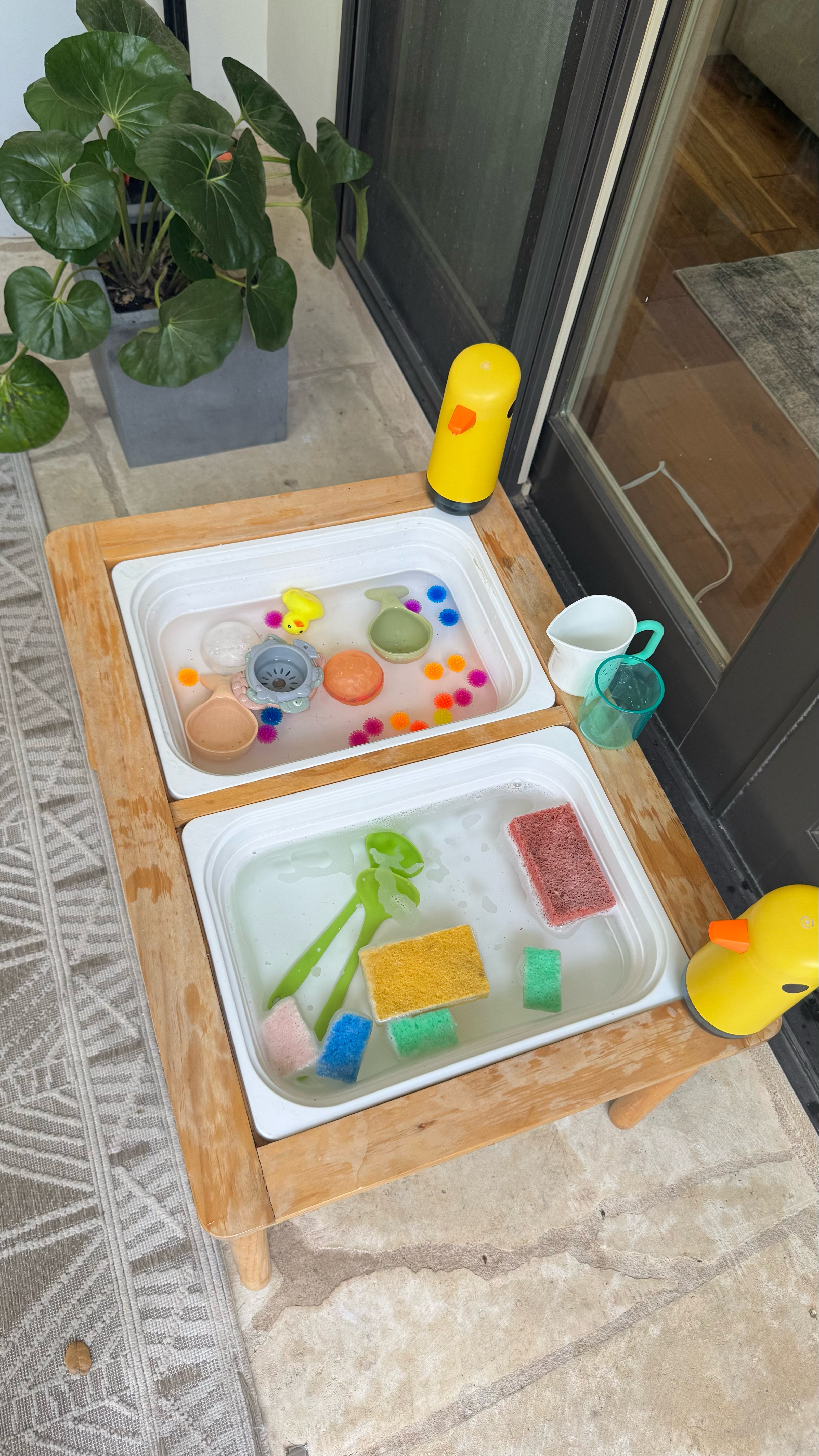 Super simple sensory table idea for summer fun with your toddlers! #toddleractivity #toddlerrs

#LTKKids #LTKSummerEdit #LTKFamily