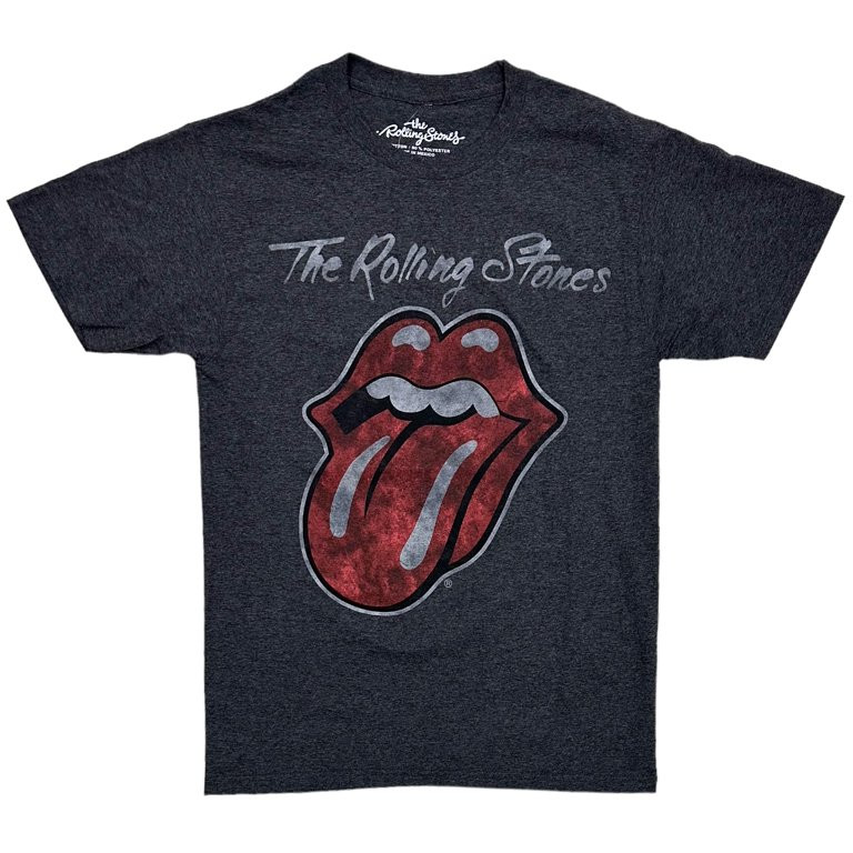 The Rolling Stones Men's T-Shirt Distressed Tongue Print Genuine Merch Tee (Small, Charcoal Heath... | Walmart (US)