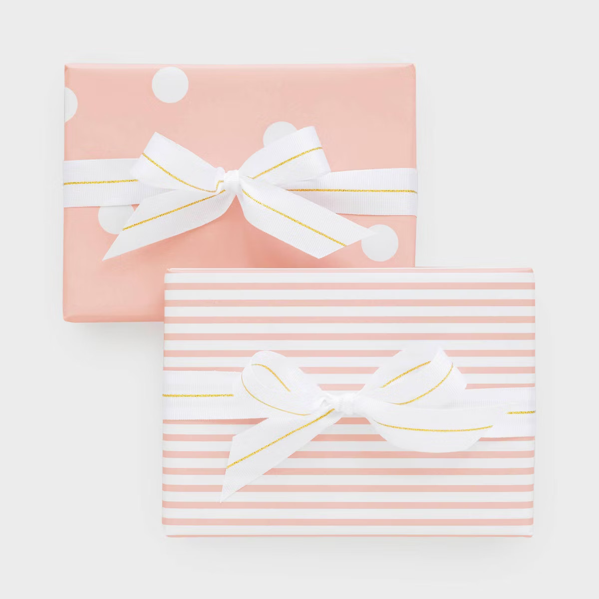 2pk 118"x30" Polka Dot and Striped Wrapping Paper Set Pink/White - Sugar Paper™ + Target | Target
