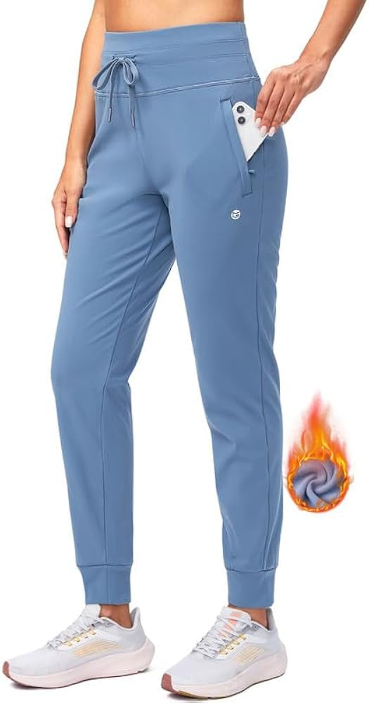 G Gradual Women's Fleece Lined Joggers High Waisted Water Resistant Thermal Winter Sweatpants Run... | Amazon (US)