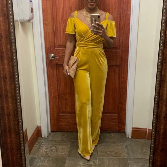 Gently used. Dressy Velvet jumpsuit. Size Large. | Poshmark